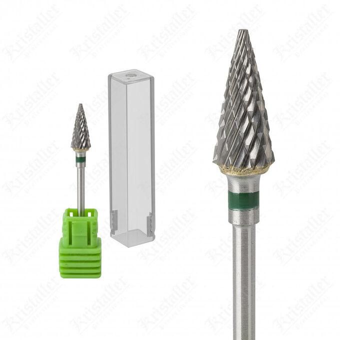 Фреза твердосплавна гострий конус (зелена)