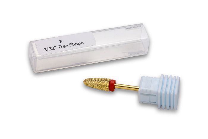 Фреза твердосплавна золота F Tree Shape (червона насічка)