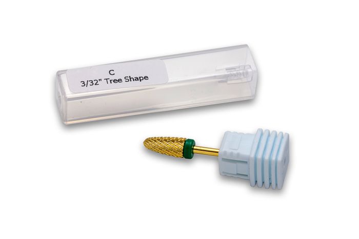 Фреза твердосплавная  золотая C Tree Shape (зеленая насечка)