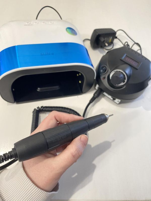 Акумуляторний фрезер для манікюру Himars H37L1 + Лампа SUN 3