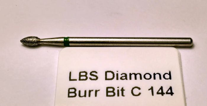 Фреза алмазна Полум'я,діаметр-2,7 мм,(зелена насічка)