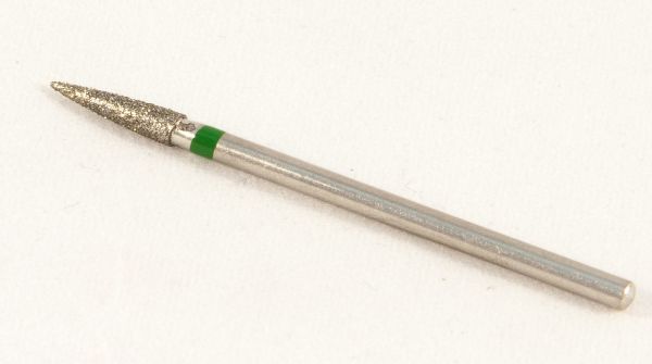 Фреза алмазна Конус, діаметр-2,8 мм, (зелена насічка)