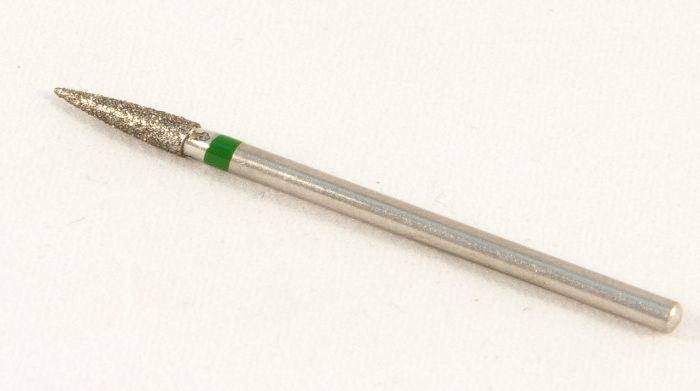 Фреза алмазна Конус, діаметр-2,8 мм, (зелена насічка)