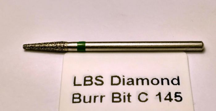 Фреза алмазна Конус, діаметр-2,7 мм, (зелена насічка)