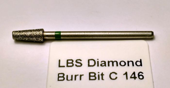 Фреза алмазна Конус, діаметр-4,2 мм, (зелена насічка)