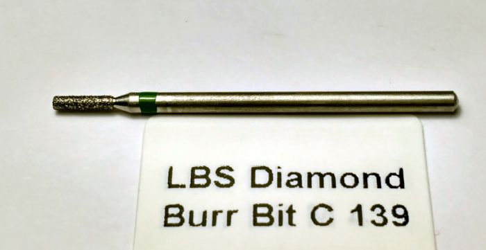 Фреза алмазна Циліндр, діаметр-1,8 мм, (зелена насічка)