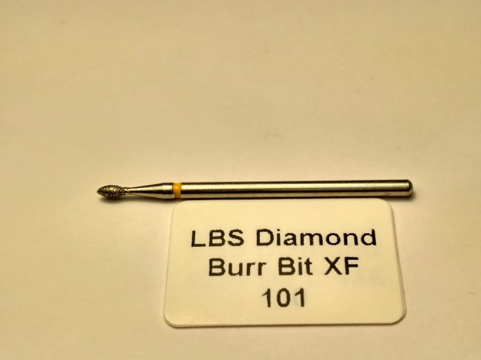 Фреза алмазная Почка,диаметр- 1,9 мм, Н - 3,7 мм,( желтая насечка)