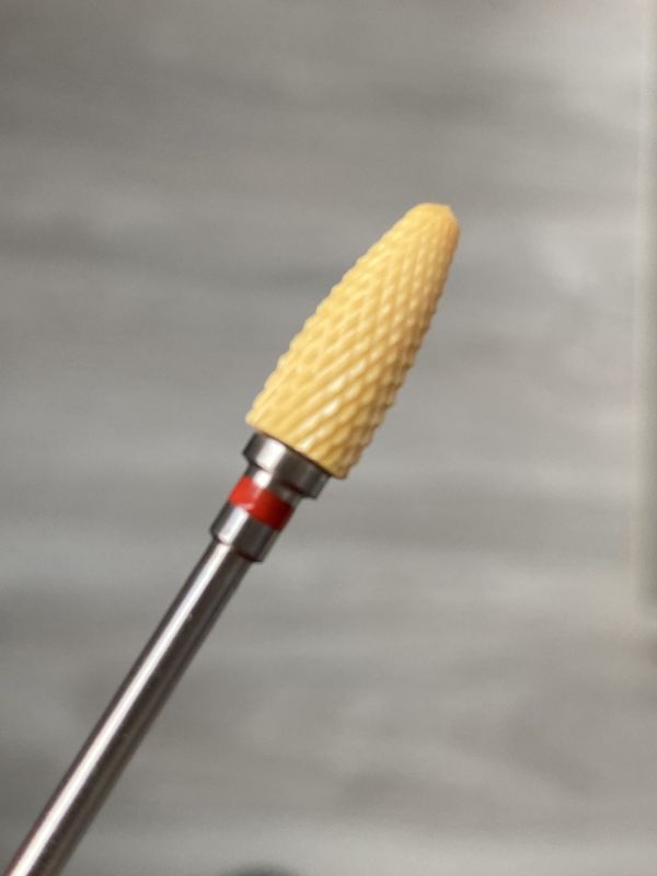 Фреза жовта керамічна Yellow Flame F кукурудза (червона насічка)